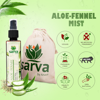 Aloe Fennel Face Mist | 100 % Pure & Natural | Alcohol & Parabens Free | Vegan | Refreshing, Hydrating & Calming