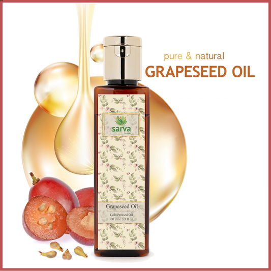 Grape Seed Oil - Pure & Natural Cold Pressed Oil | Non-sticky | Anti-ageing