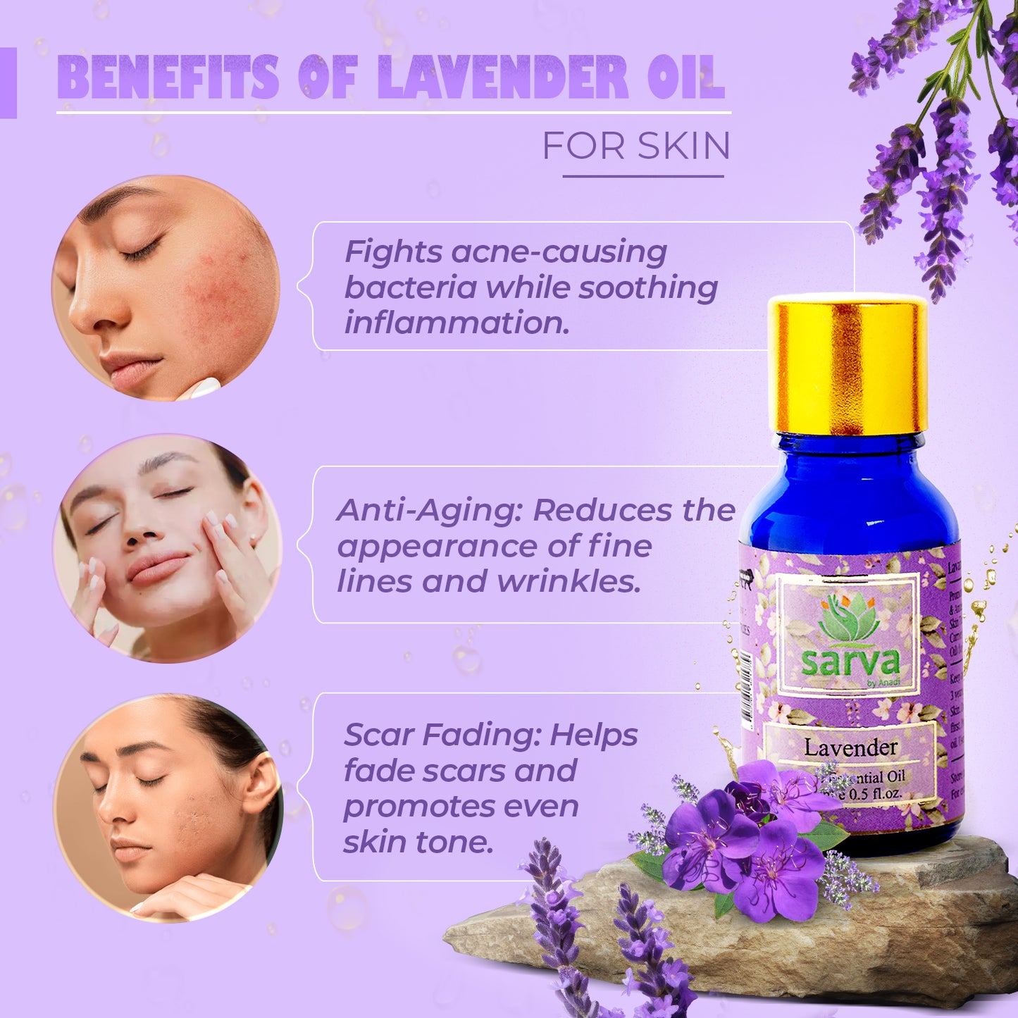 Lavender Essential Oil - Pure & Natural | Promotes Healthy Skin & Hair |