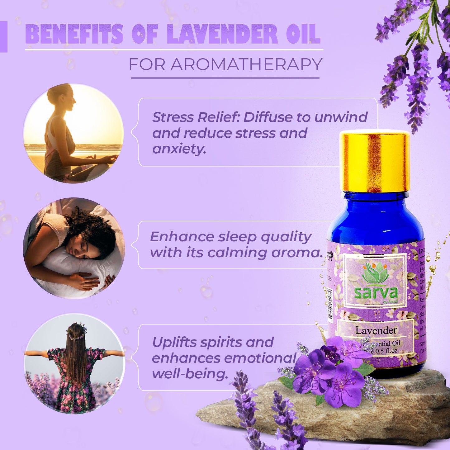 Lavender Essential Oil - Pure & Natural | Promotes Healthy Skin & Hair |