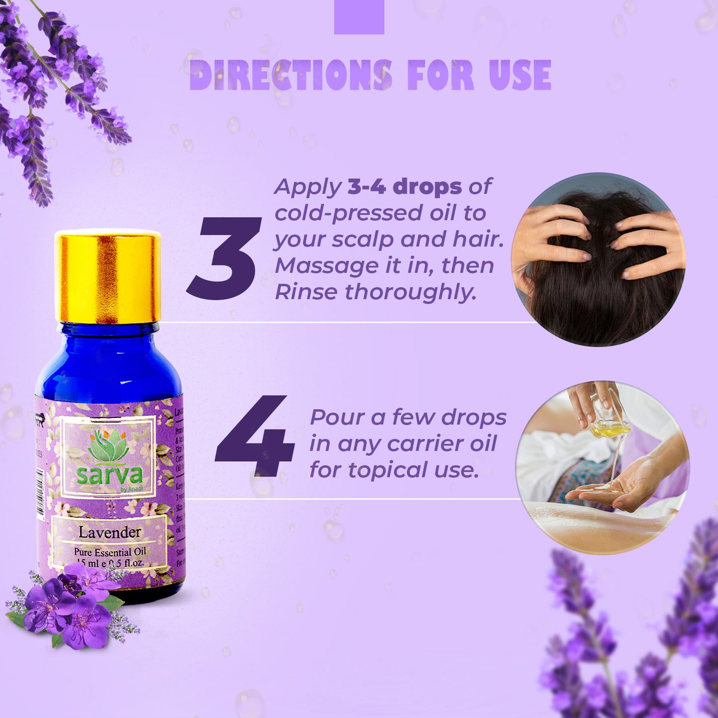 Lavender Essential Oil - Pure & Natural | Promotes Healthy Skin & Hair |