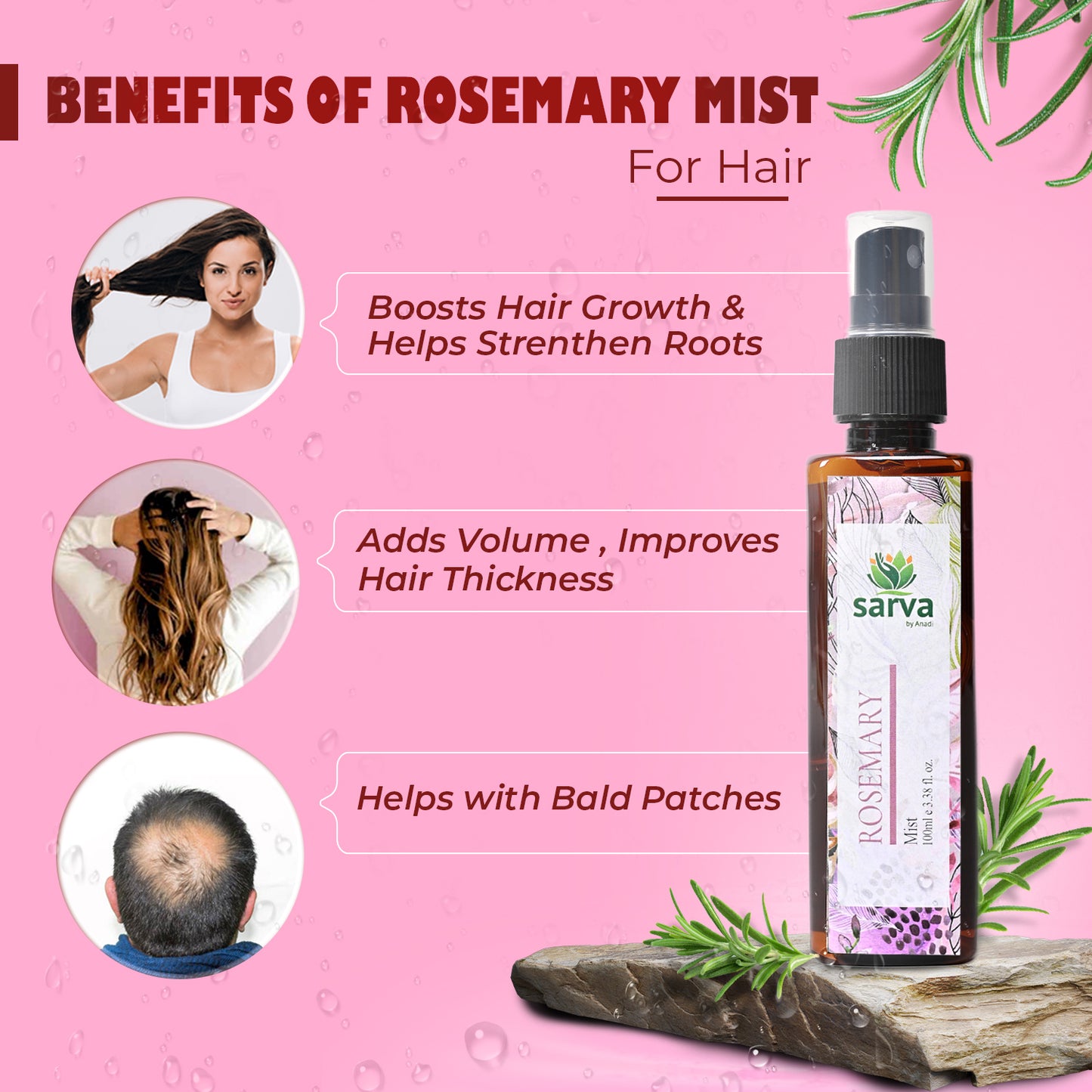 Rosemary Mist for Hair Growth | Strengthens Hair | 100 ml