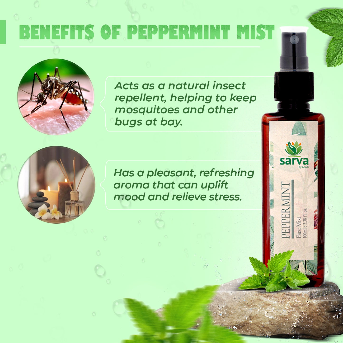 Peppermint Mist for Dry Itchy Scalp | Natural Face Toner | Tightens Pores