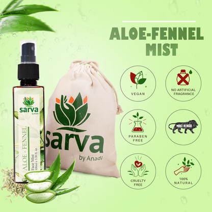 Aloe Fennel Face Mist | 100 % Natural with Niacinamide | Alcohol & Parabens Free | Unisex | Refreshing, Hydrating & Calming