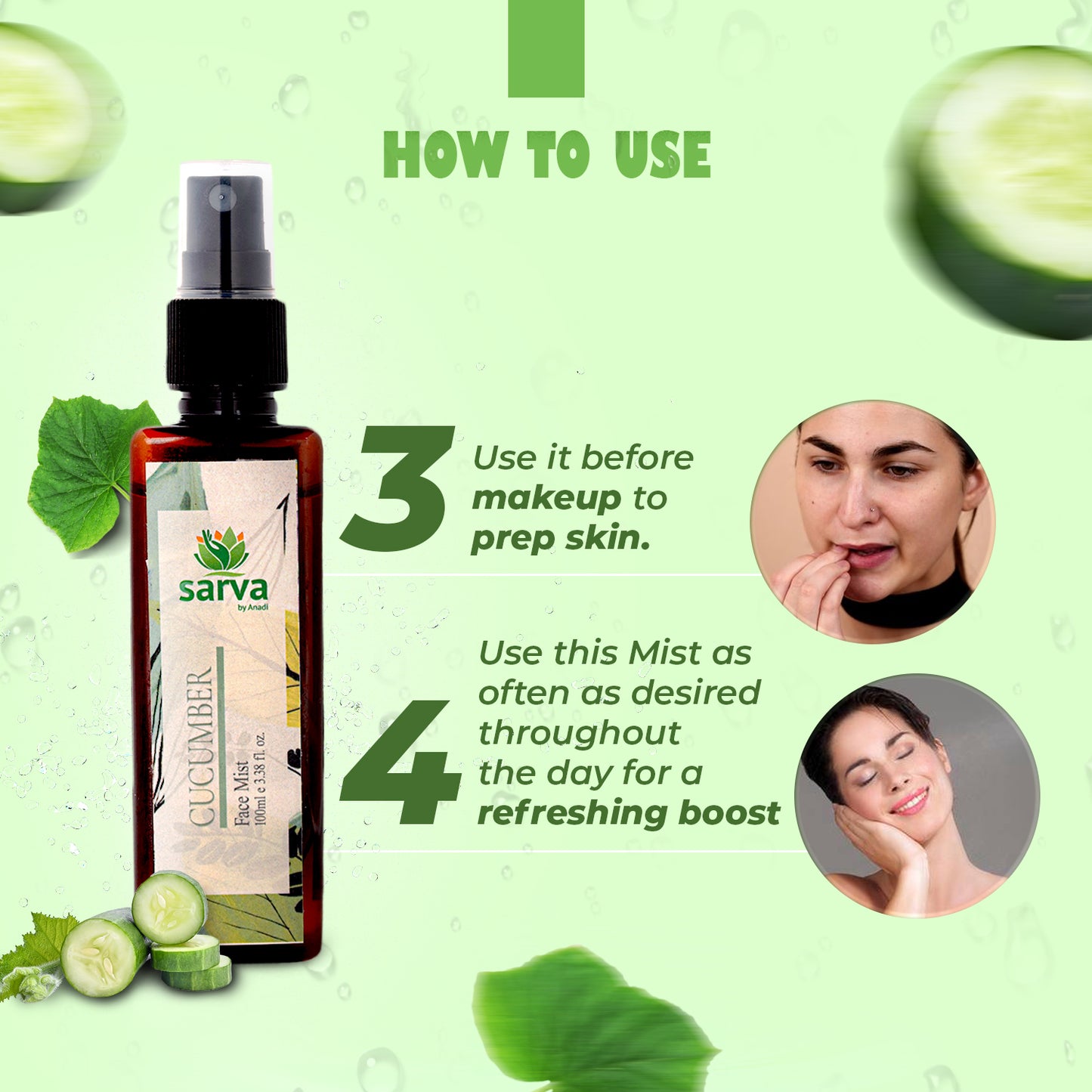 Cucumber Mist - Natural Face Toner | Steam Distilled Hydrosol