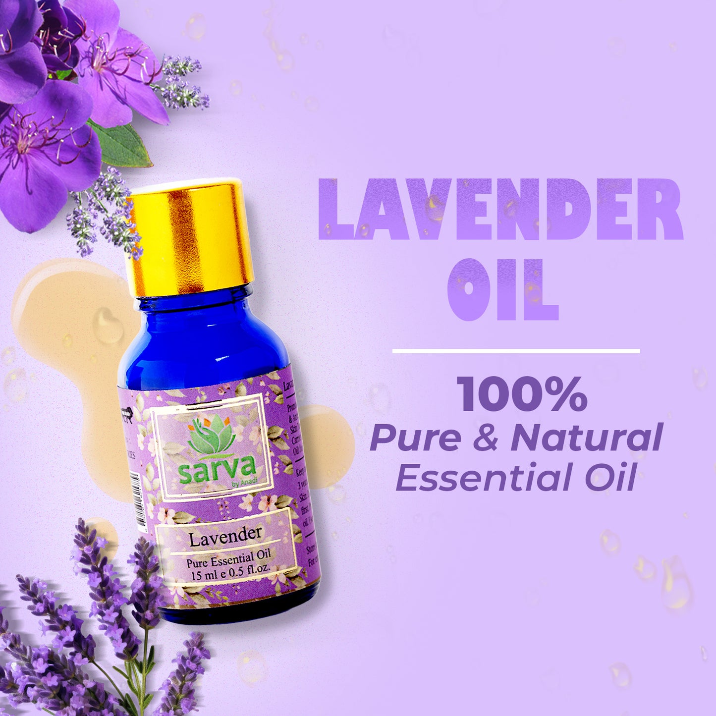Lavender Essential Oil - Pure & Natural | Promotes Healthy Skin & Hair |