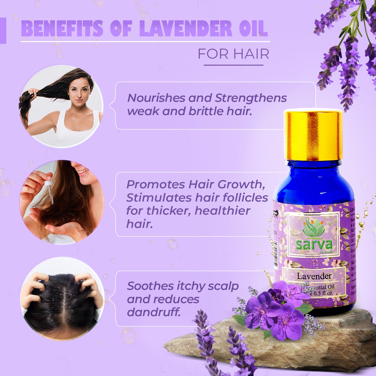 Lavender Essential Oil - Pure & Natural | Promotes Healthy Skin & Hair |