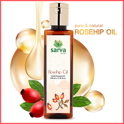 Rosehip Oil - Cold Pressed for Hyper-pigmentation | Non Sticky | Non Greasy | Boosts Skin Radiance