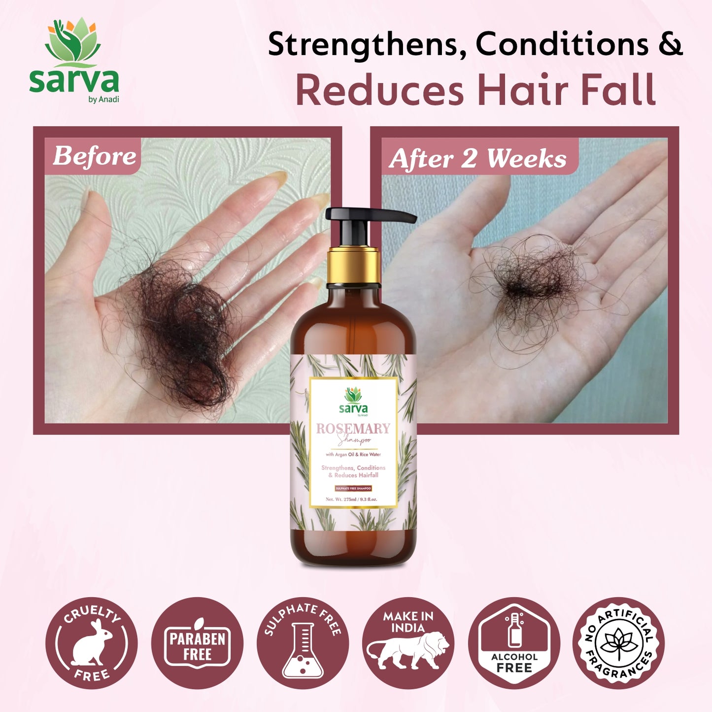 Rosemary Hair Oil
Anti-Hairfall Oil
Hair Regrowth Treatment
Natural Hair Growth
Strengthening Hair Oil
Sulfate-Free Shampoo
Best Shampoo for Hair Growth
Shampoo for Hair Fall Control
Natural Hair Shampoo
Shampoo for Low Porosity Hair