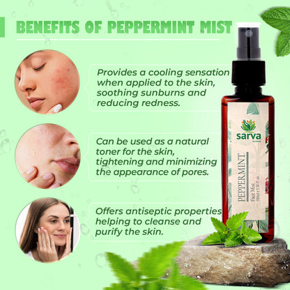 Peppermint Mist for Dry Itchy Scalp | Natural Face Toner | Tightens Pores