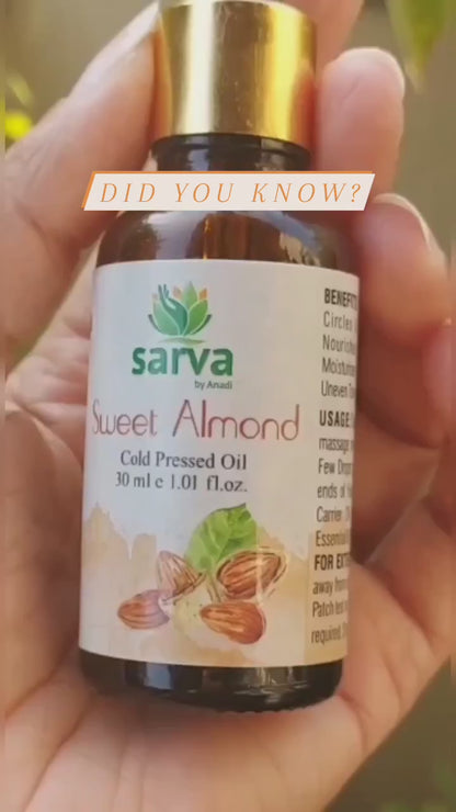 Sweet Almond Oil - Cold Pressed Carrier Oil | Baby Massage Oil